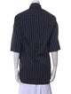Sandro Striped Three-Quarter Sleeve Button-Up Top