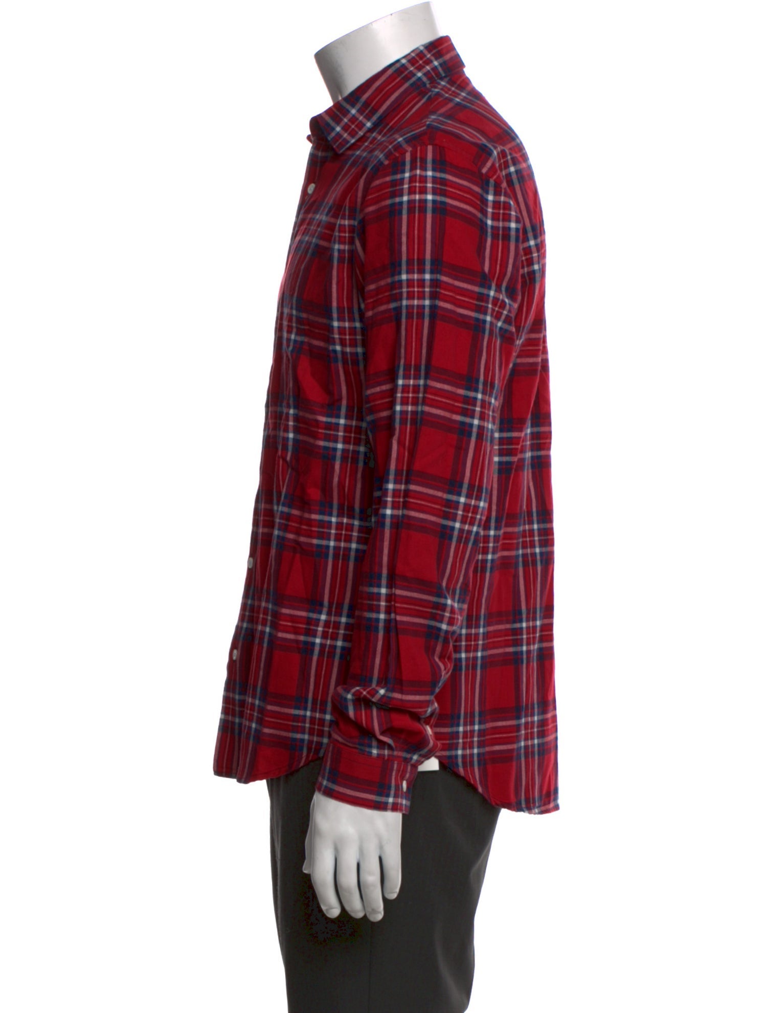 Sandro Plaid Print Long Sleeve Shirt