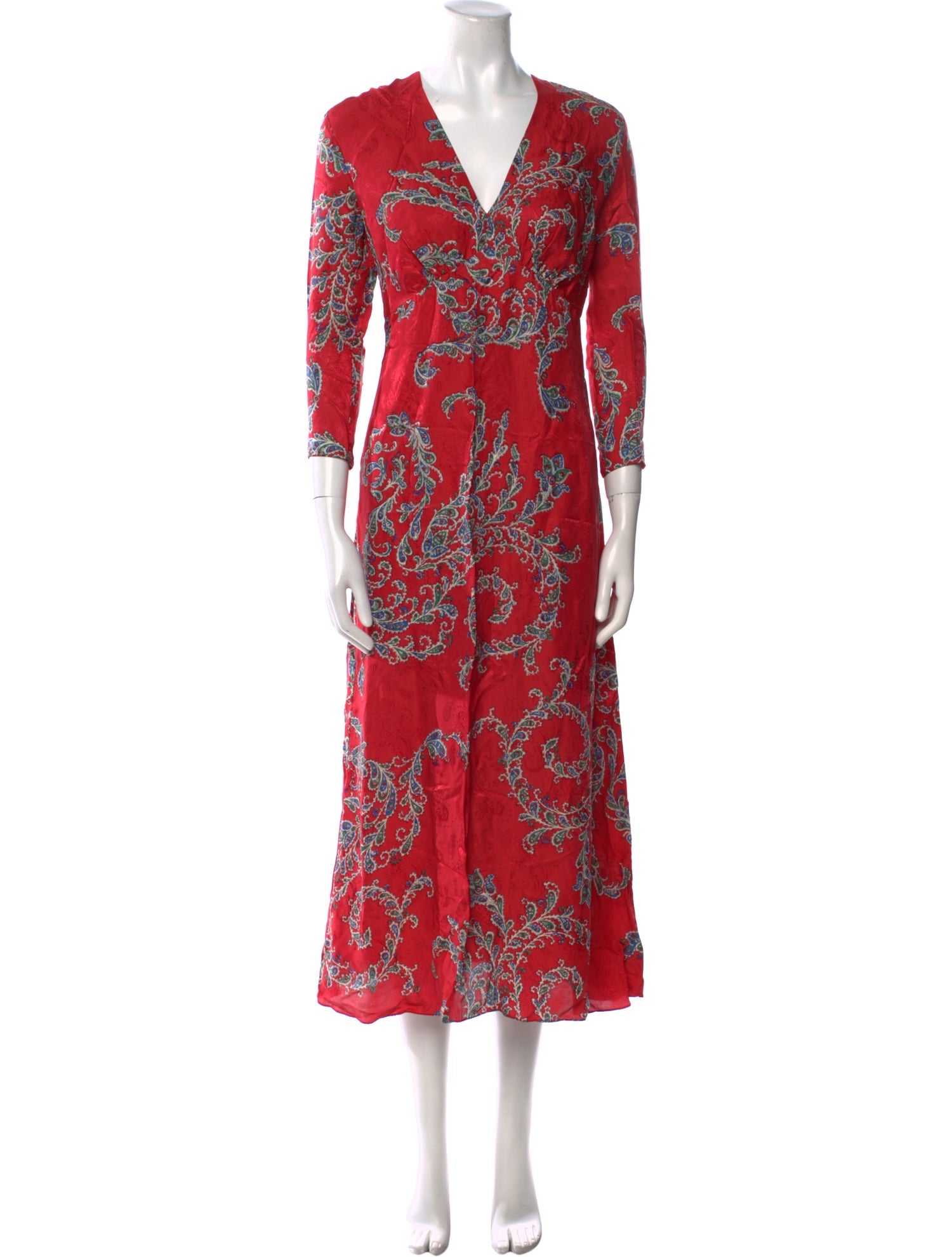 Sandro Paisley Print Long Dress