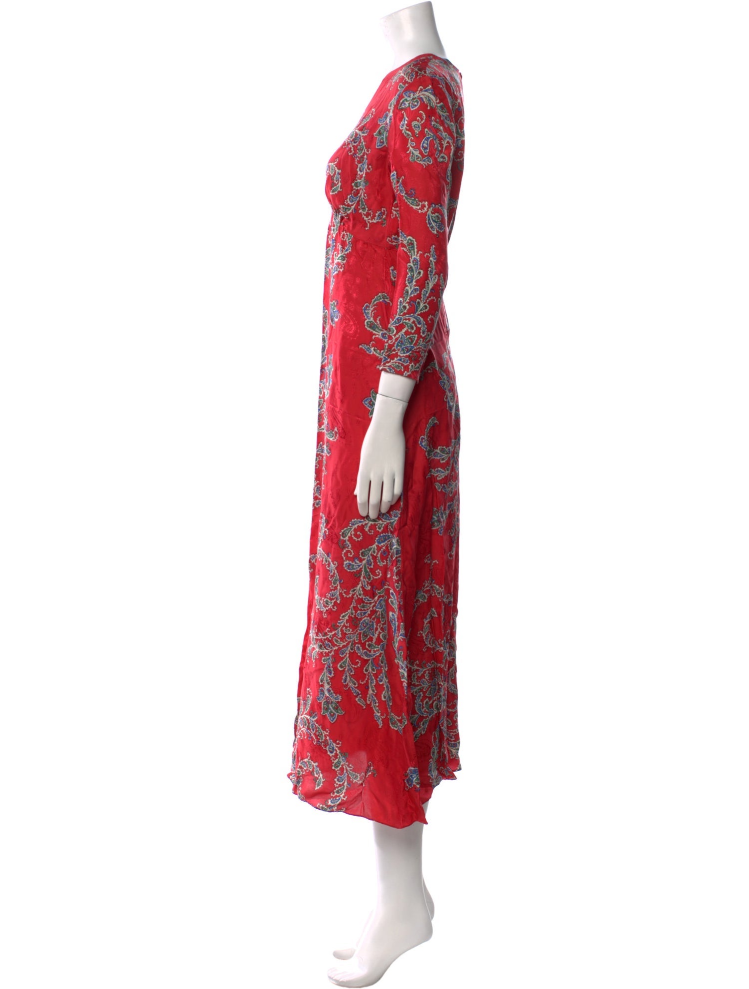 Sandro Paisley Print Long Dress