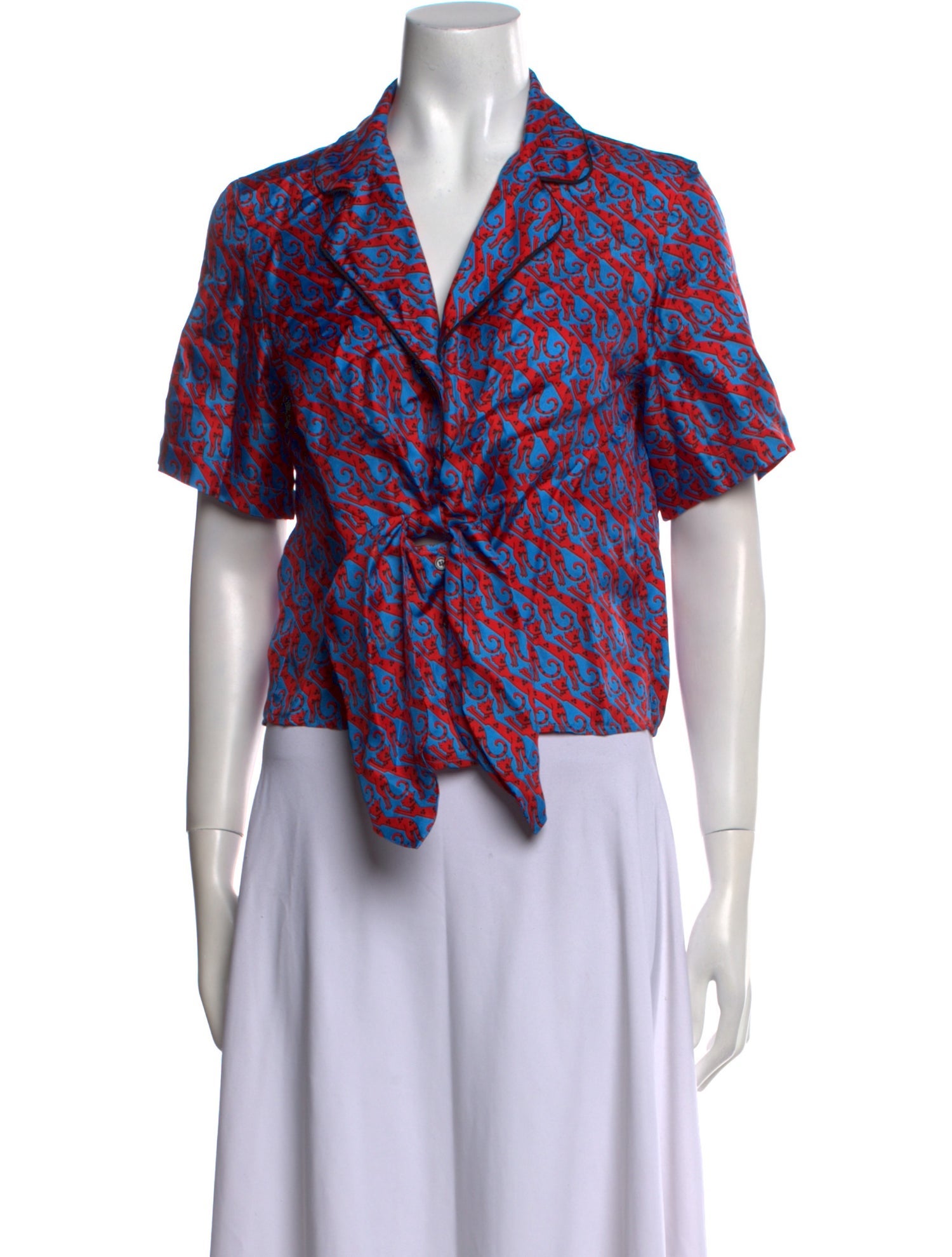 Sandro Silk Printed Crop Top w/ Tags