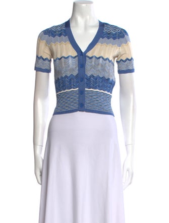 Sandro Striped V-Neck Crop Top