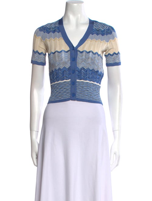 Sandro Striped V-Neck Crop Top