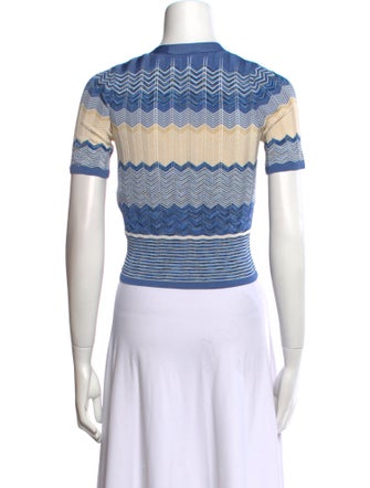 Sandro Striped V-Neck Crop Top