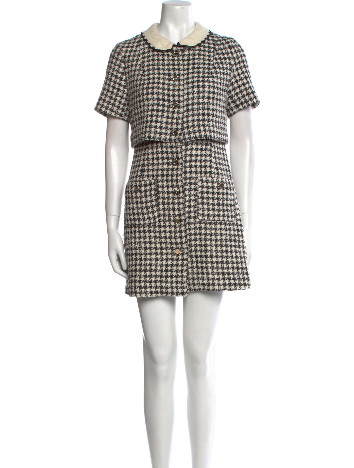 Sandro Plaid Print Mini Dress