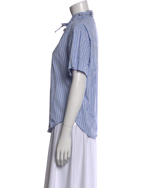 Sandro Striped Short Sleeve Button-Up Top