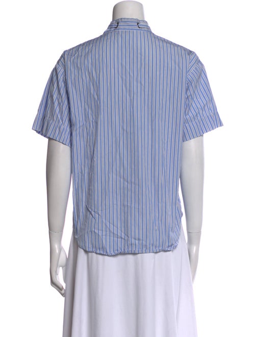 Sandro Striped Short Sleeve Button-Up Top