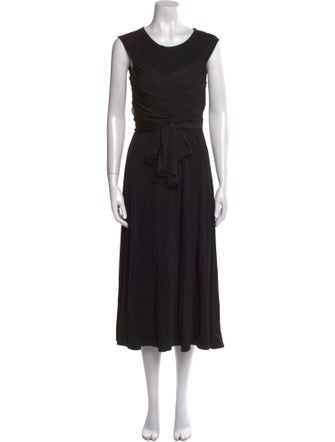 Sandro Scoop Neck Midi Length Dress