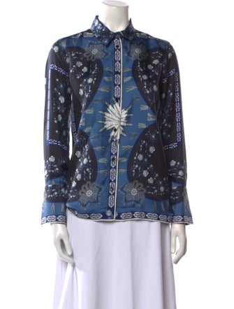 Sandro Printed Mock Neck Polo