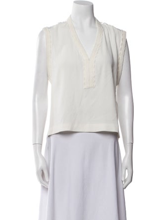 Sandro Silk V-Neck Crop Top