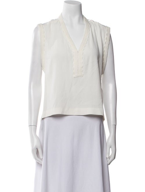 Sandro Silk V-Neck Crop Top