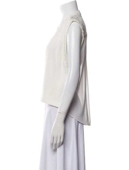 Sandro Silk V-Neck Crop Top