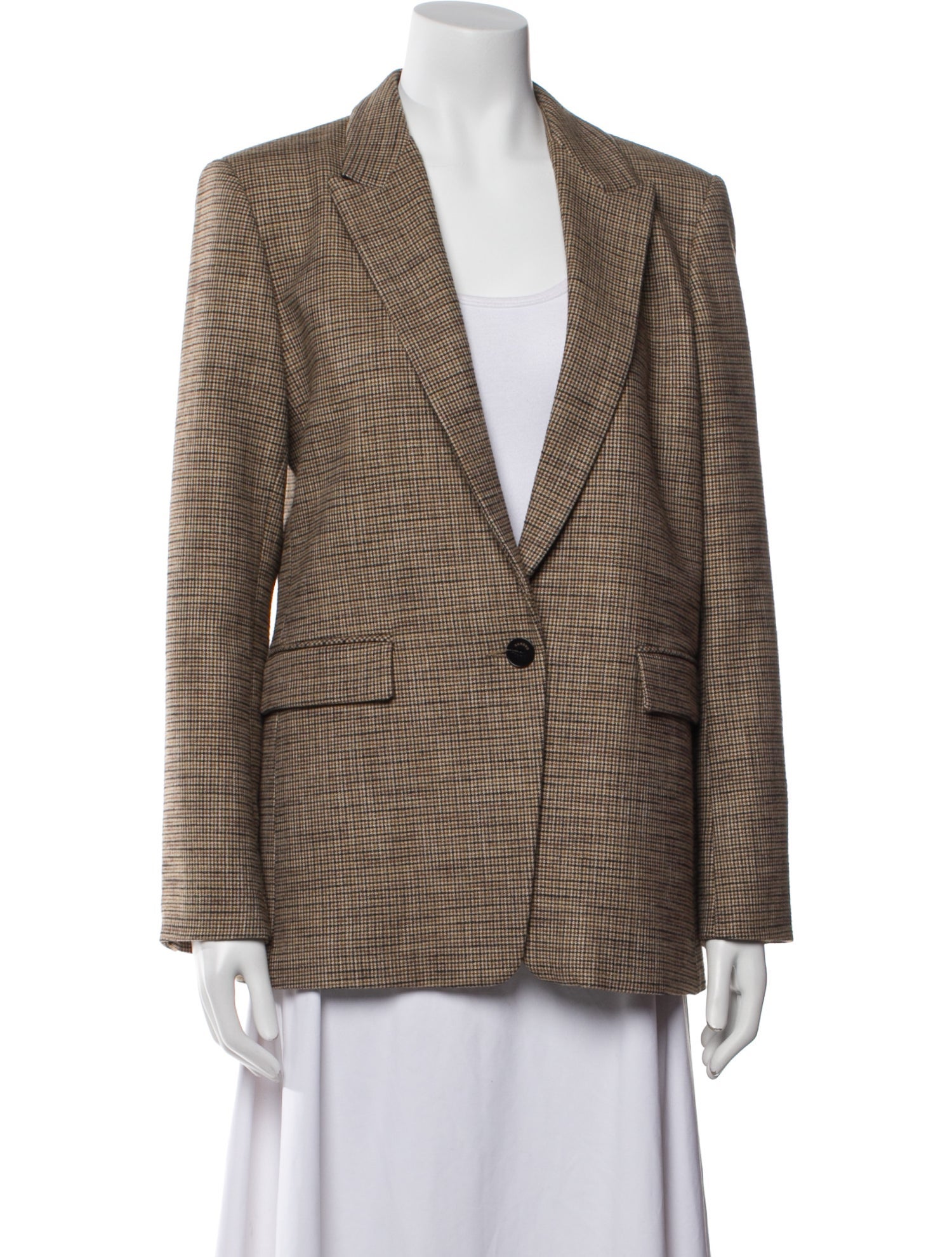 Sandro Plaid Print Blazer