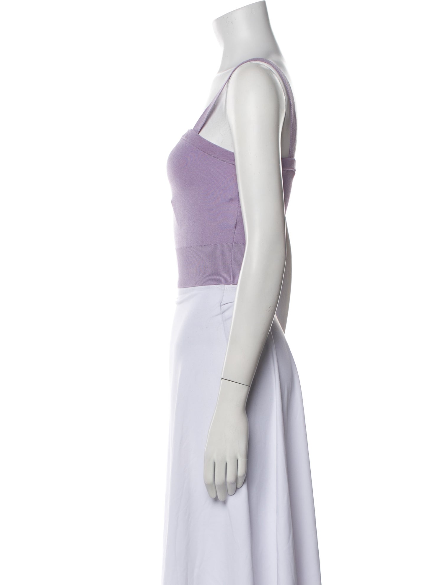 Sandro Square Neckline Sleeveless Crop Top