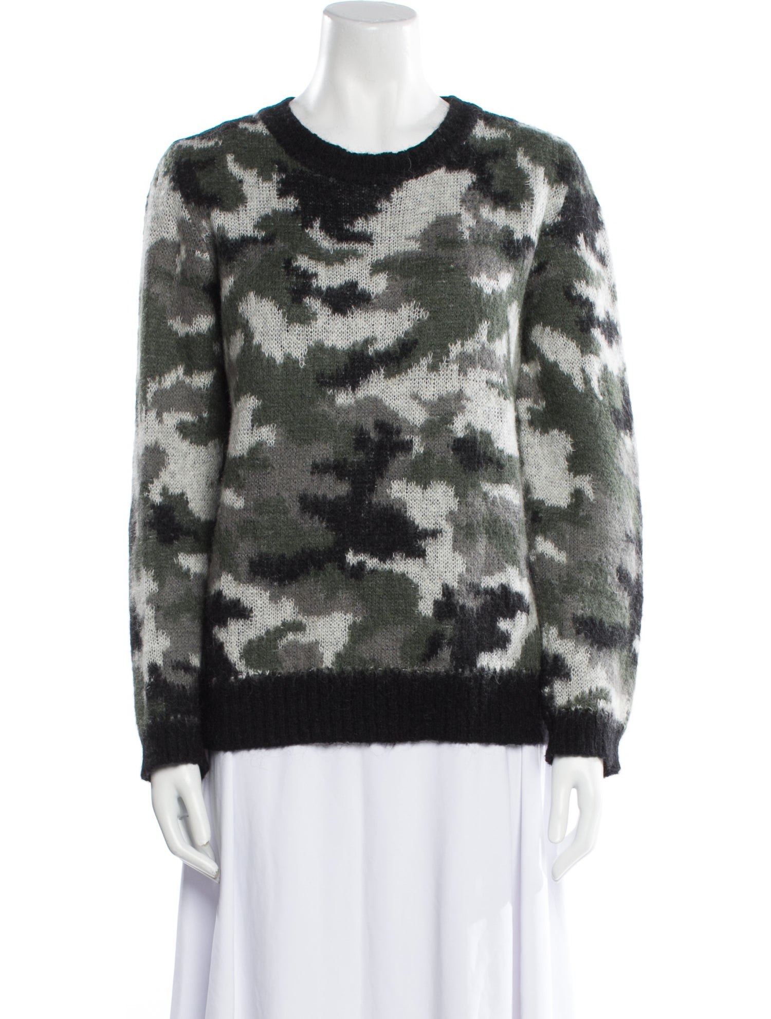 Sandro Printed Scoop Neck Sweater