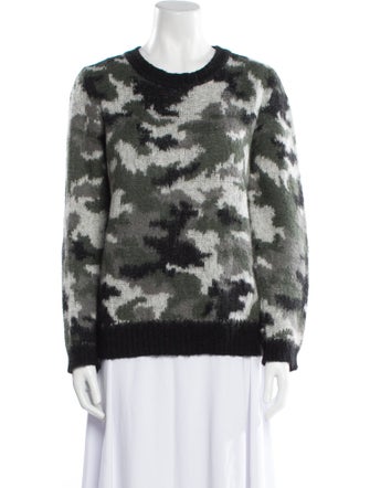 Sandro Printed Scoop Neck Sweater