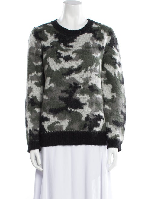 Sandro Printed Scoop Neck Sweater