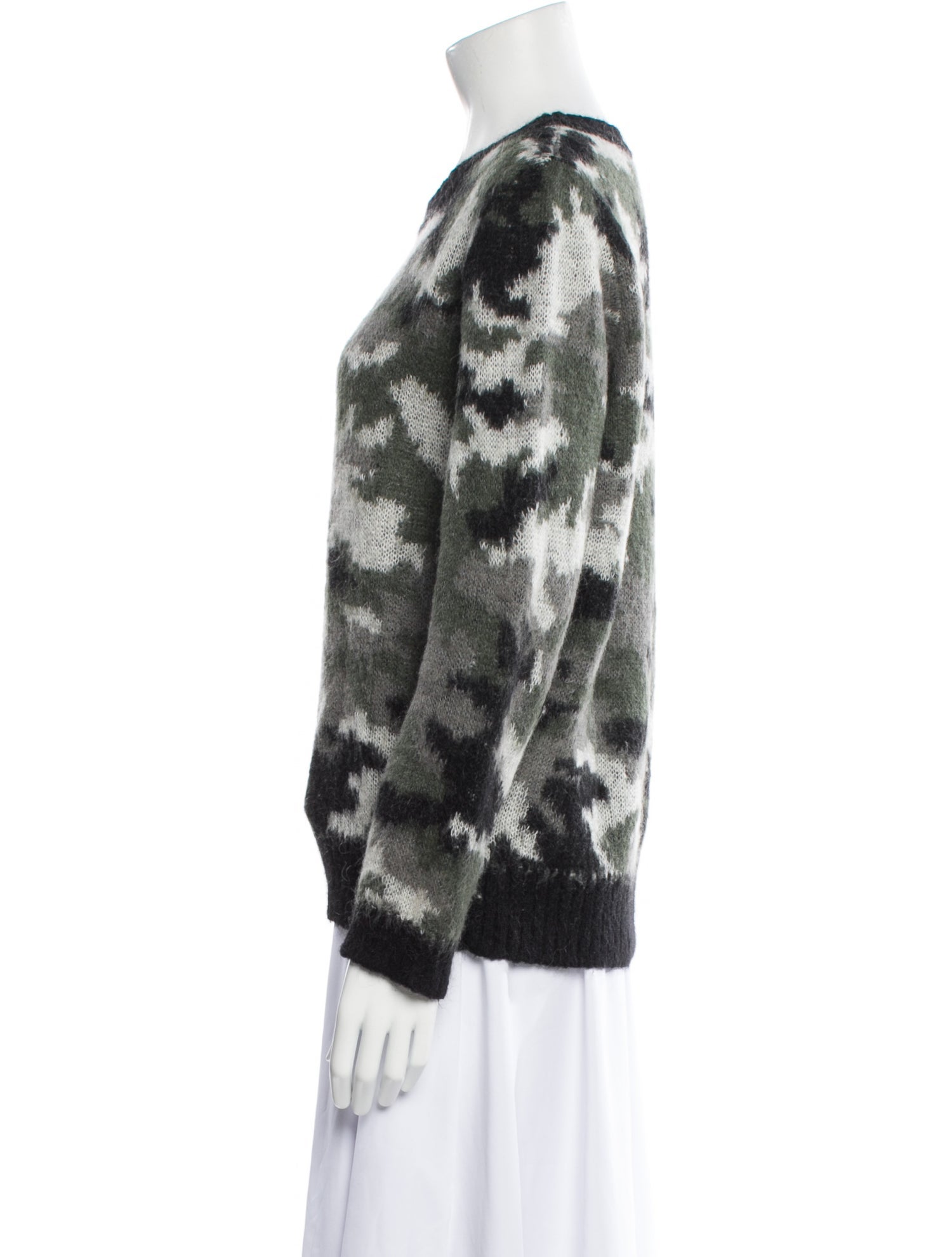 Sandro Printed Scoop Neck Sweater