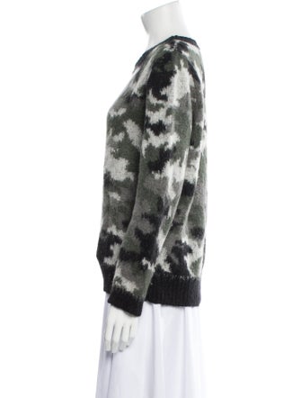 Sandro Printed Scoop Neck Sweater