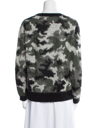 Sandro Printed Scoop Neck Sweater
