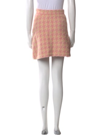 Sandro Houndstooth Print Mini Skirt