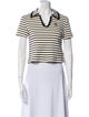 Sandro Striped Short Sleeve Crop Top