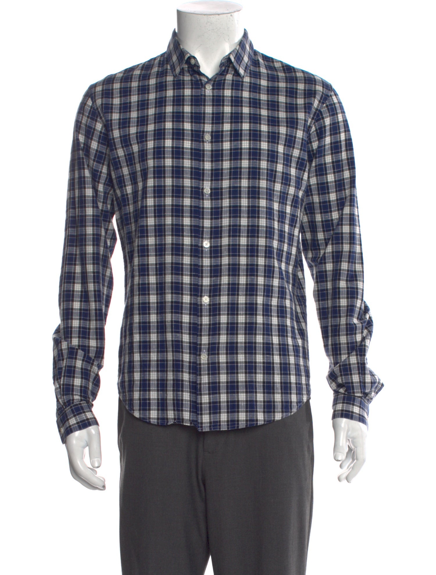 Sandro Plaid Print Long Sleeve Shirt