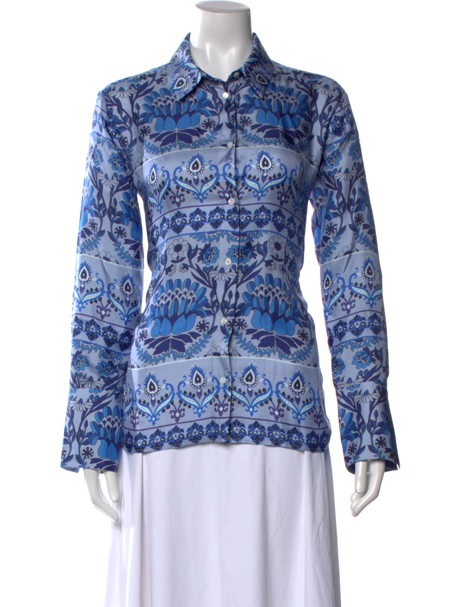 Sandro Silk Floral Print Button-Up Top