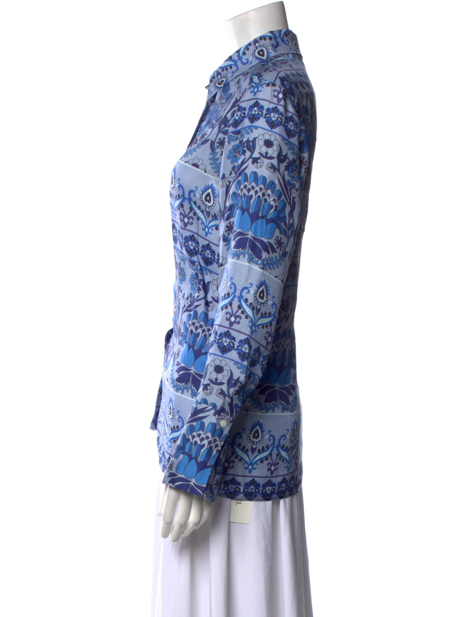 Sandro Silk Floral Print Button-Up Top