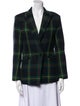 Sandro Plaid Print Blazer