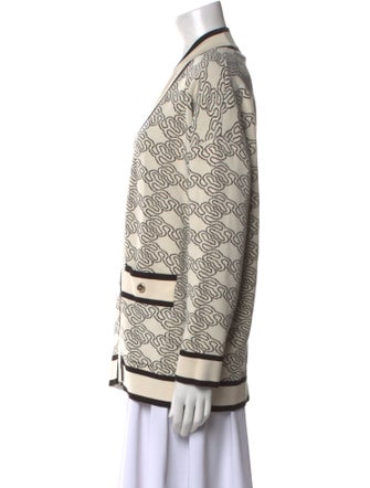 Sandro Printed V-Neck Sweater