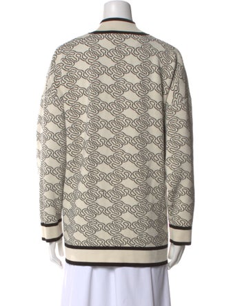 Sandro Printed V-Neck Sweater