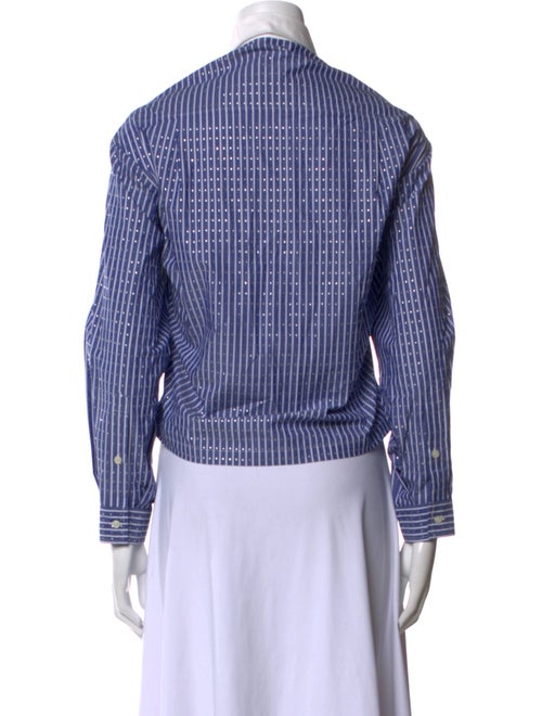 Sandro Striped Long Sleeve Crop Top