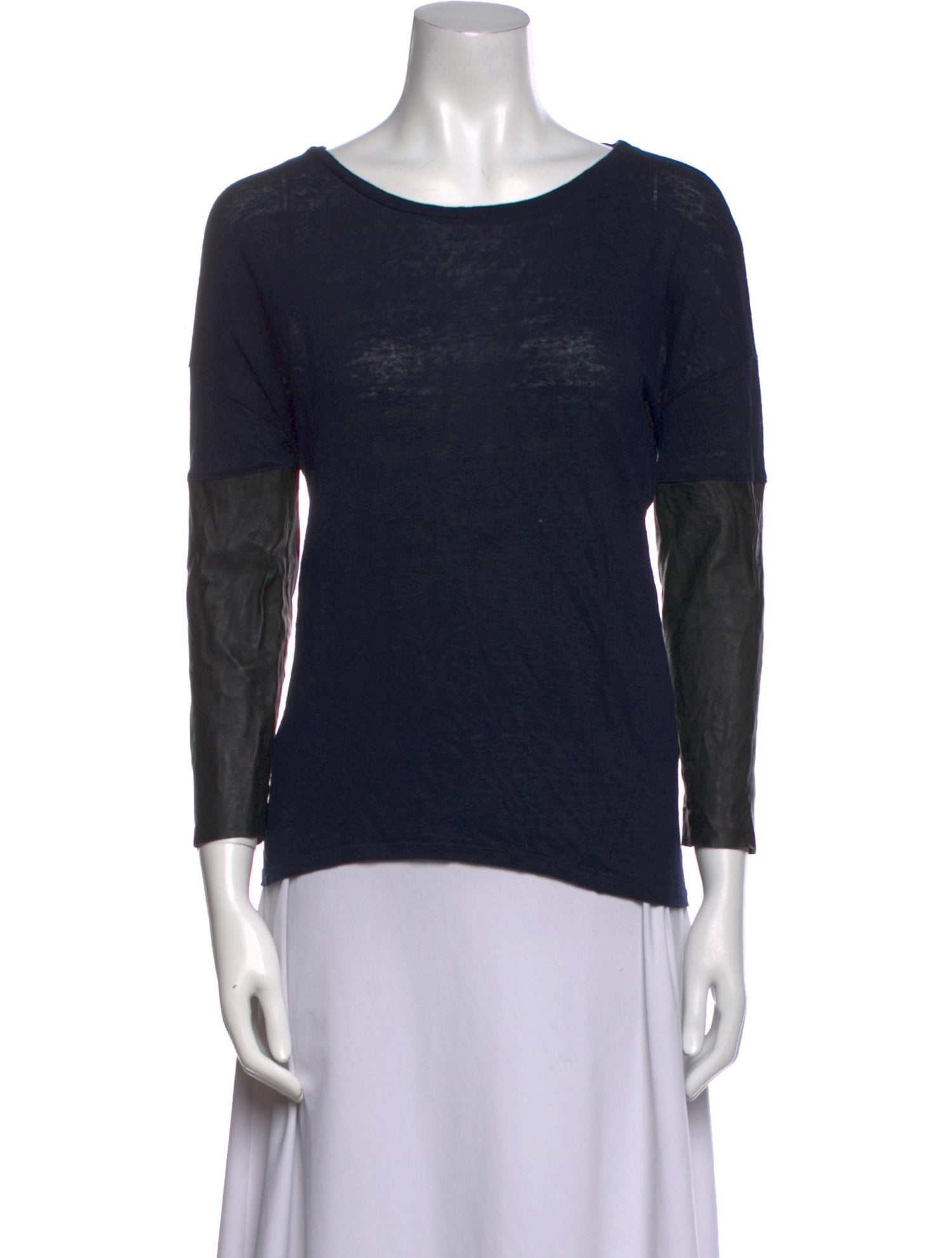 Sandro Linen Scoop Neck T-Shirt