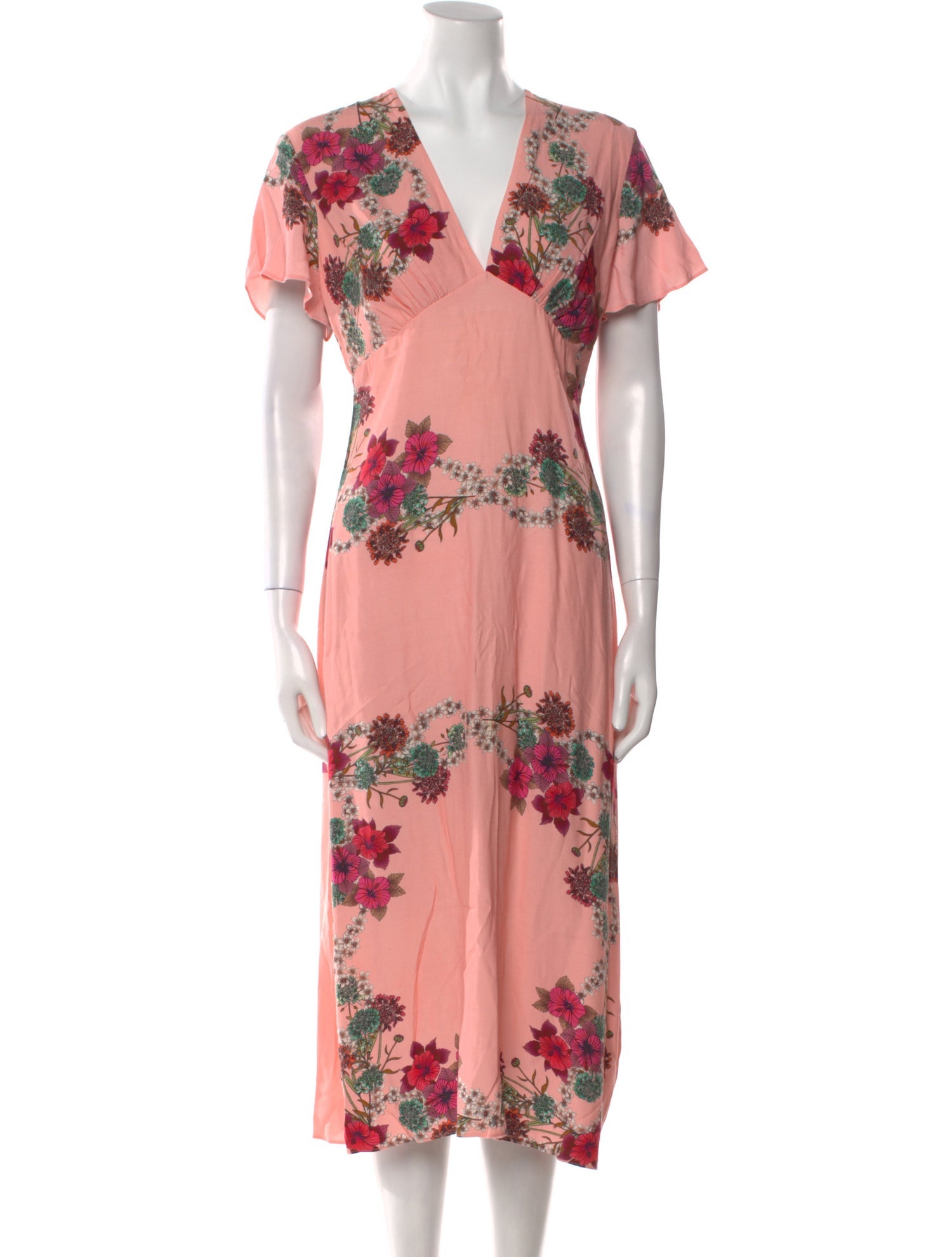 Sandro Floral Print Midi Length Dress