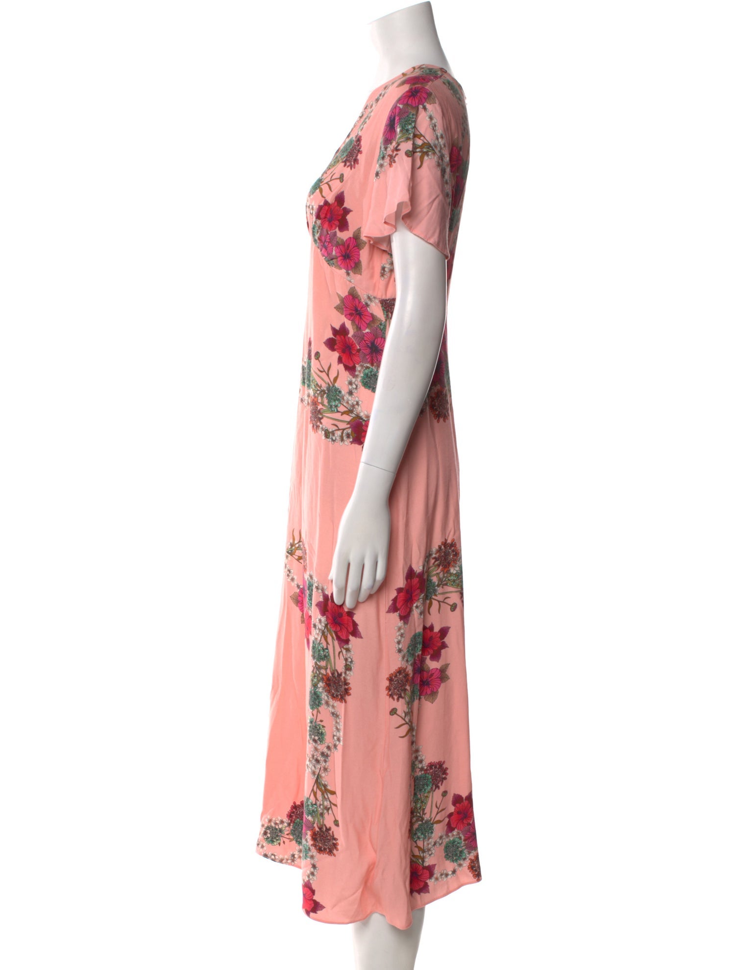 Sandro Floral Print Midi Length Dress
