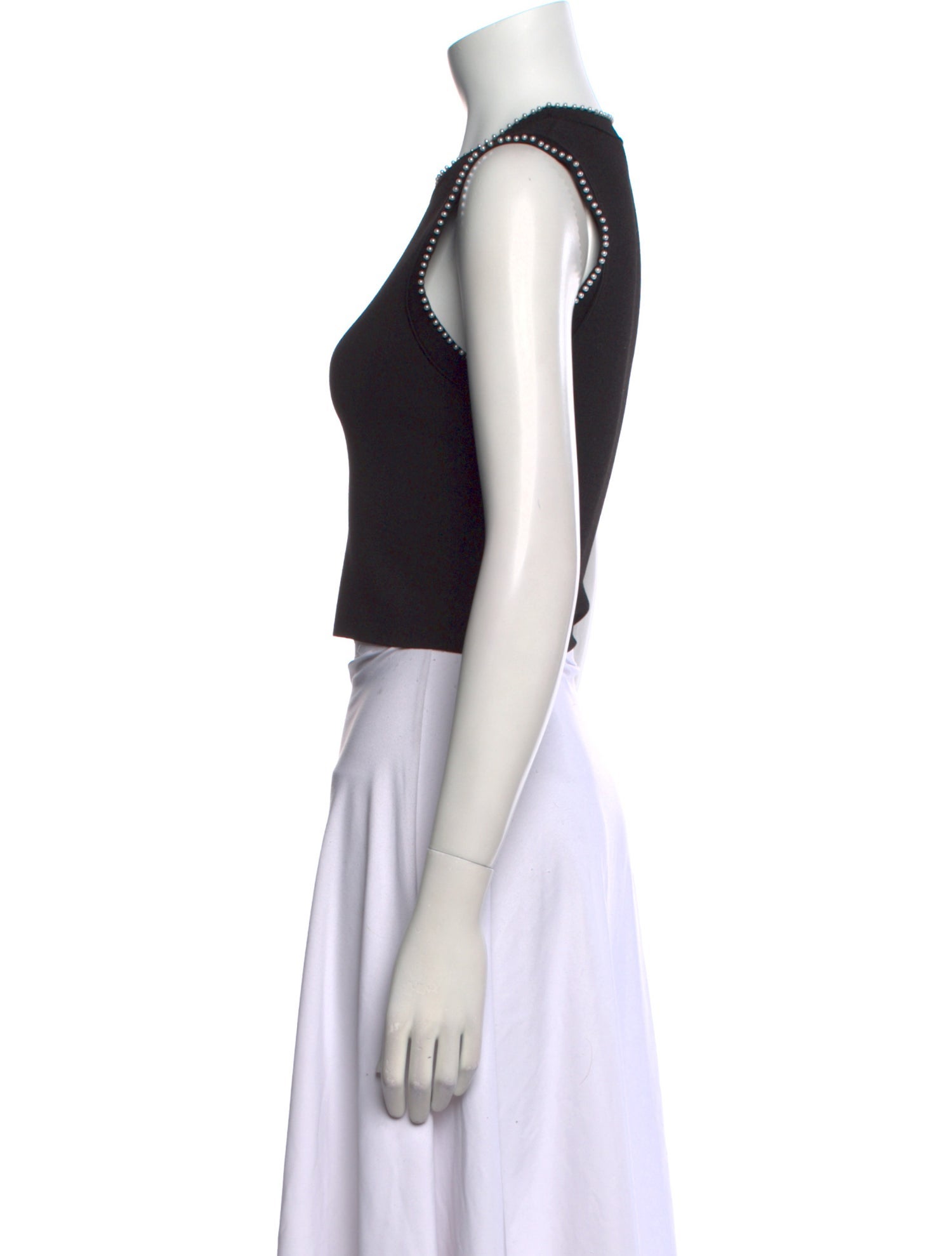 Sandro Crew Neck Sleeveless Crop Top