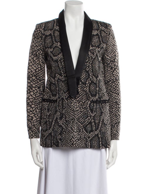 Sandro Wool Animal Print Blazer