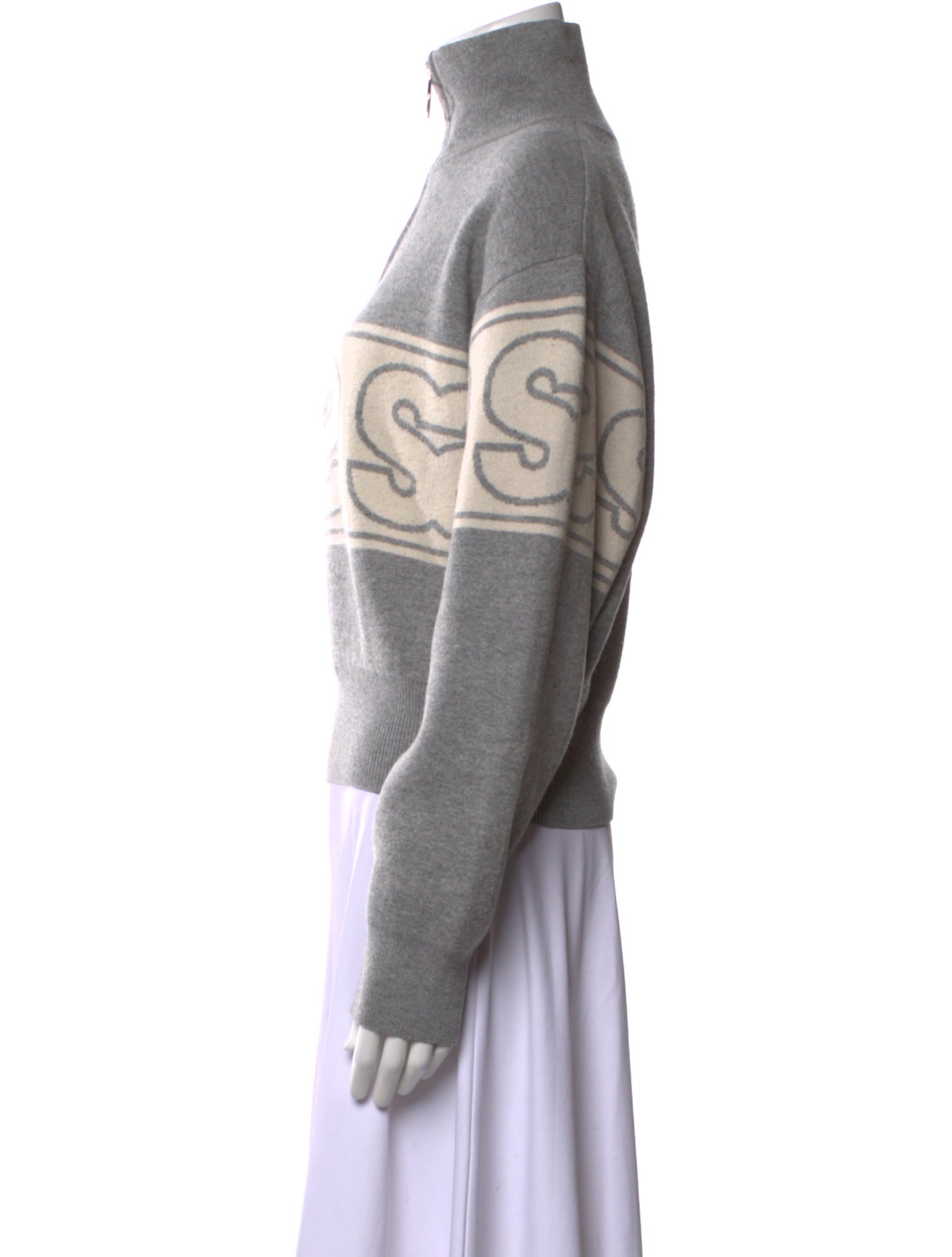 Sandro Printed Mock Neck Sweater