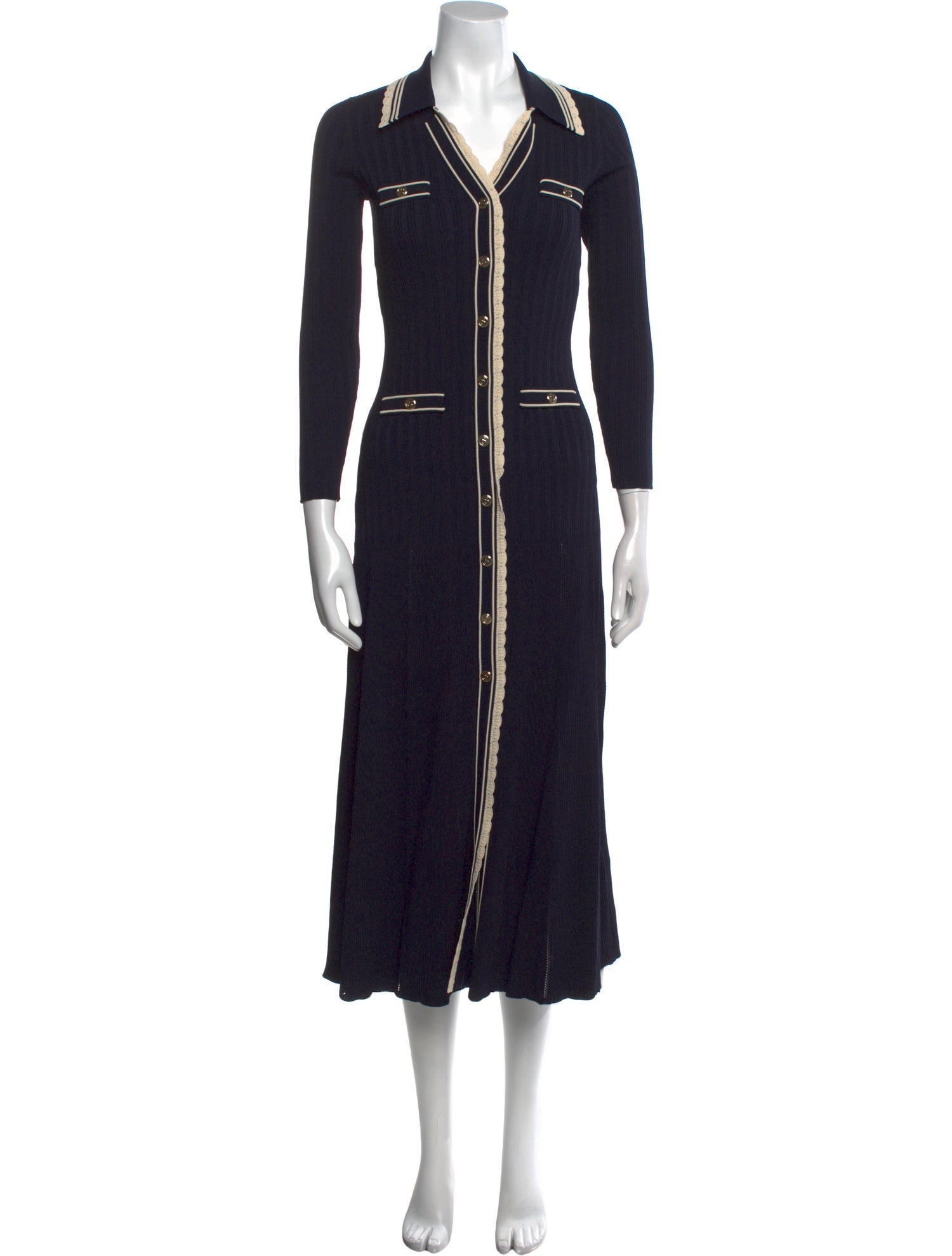 Sandro V-Neck Long Dress