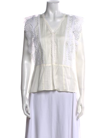 Sandro V-Neck Sleeveless Top