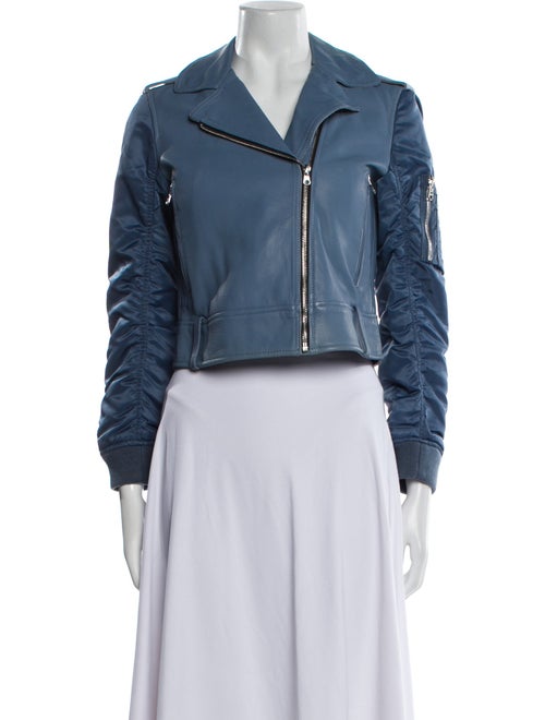 Sandro Lamb Leather Biker Jacket