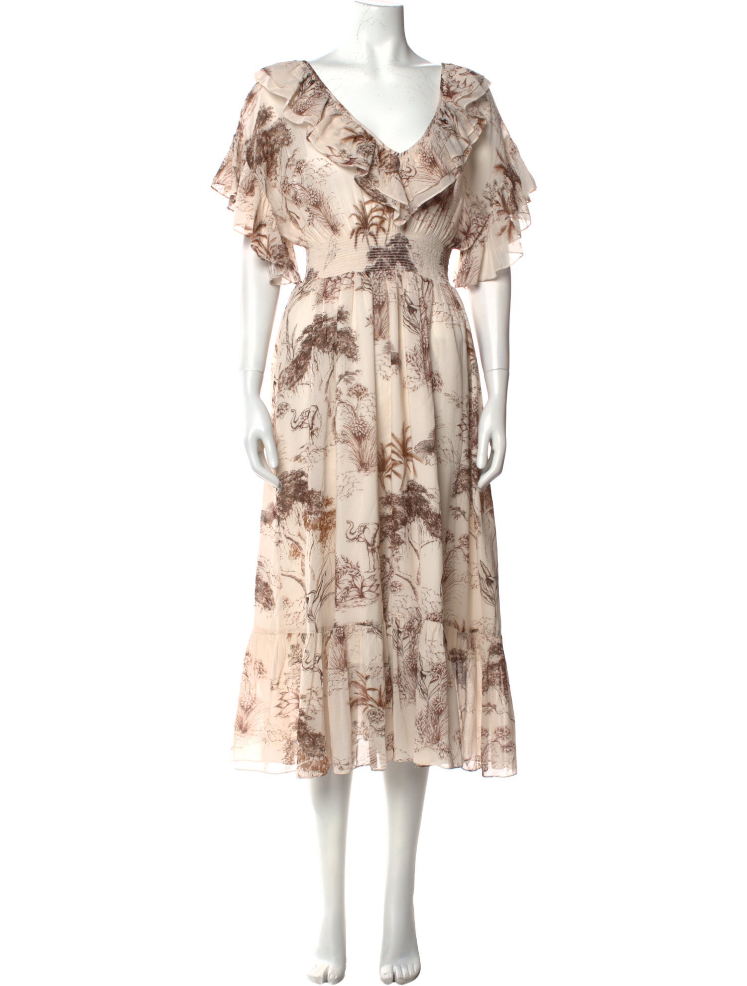 Sandro Floral Print Long Dress