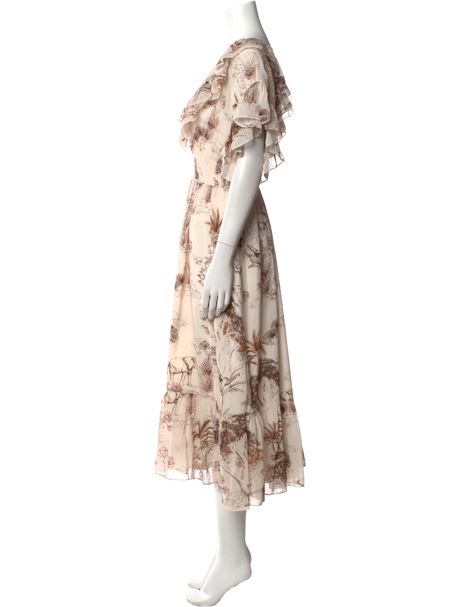 Sandro Floral Print Long Dress
