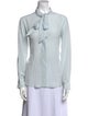 Sandro Silk V-Neck Button-Up Top