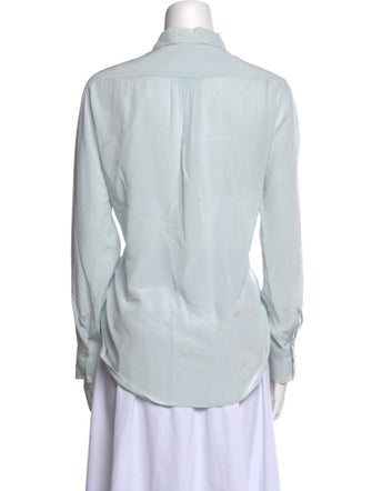Sandro Silk V-Neck Button-Up Top
