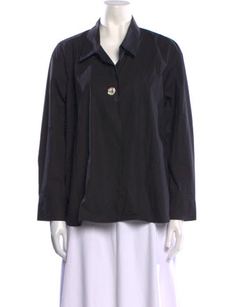 Sandro Silk Long Sleeve Button-Up Top