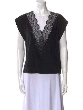 Sandro V-Neck Short Sleeve Top