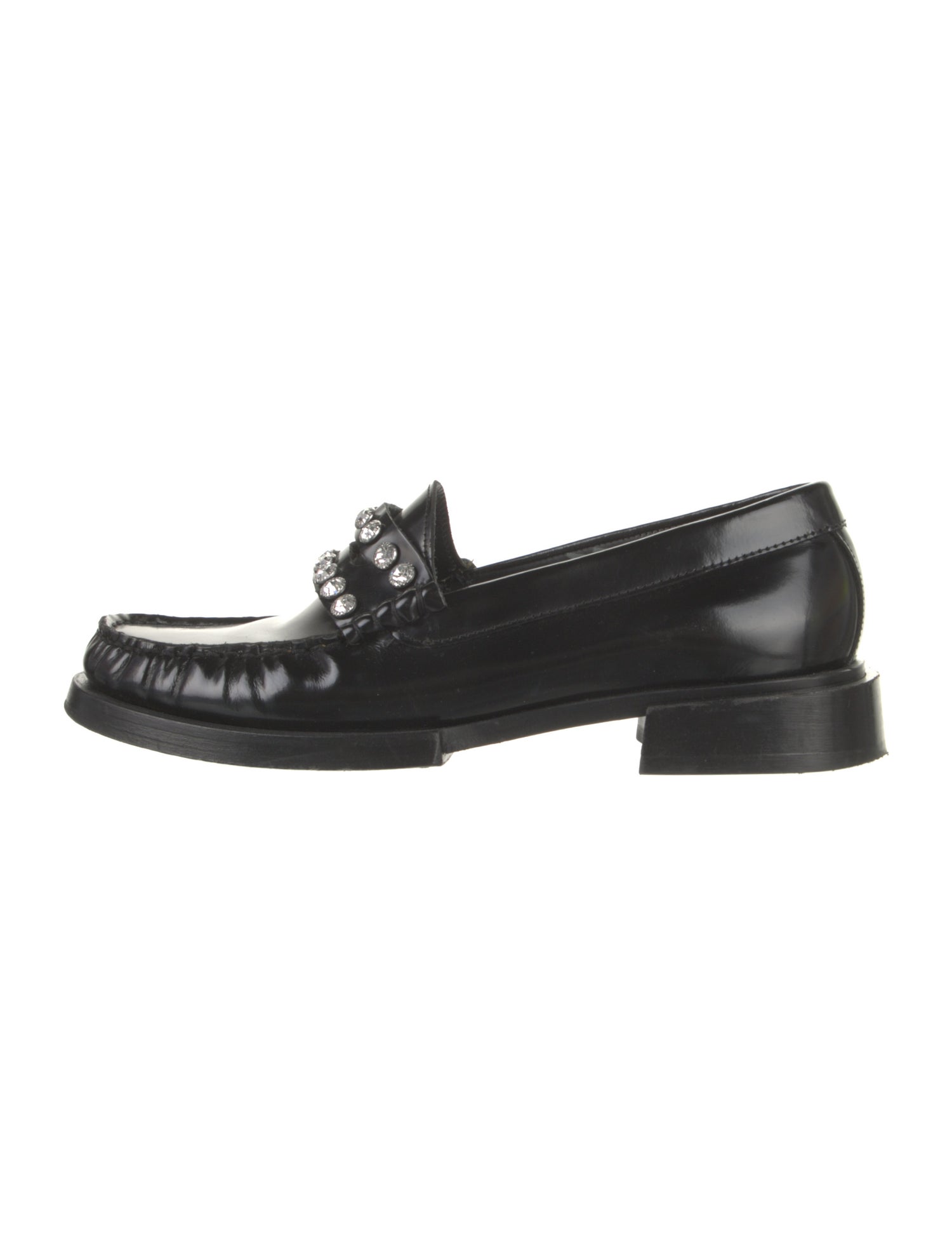 Sandro Patent Leather Chain-Link Accents Loafers