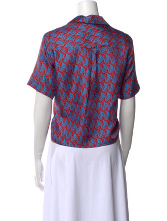 Sandro Silk Printed Crop Top